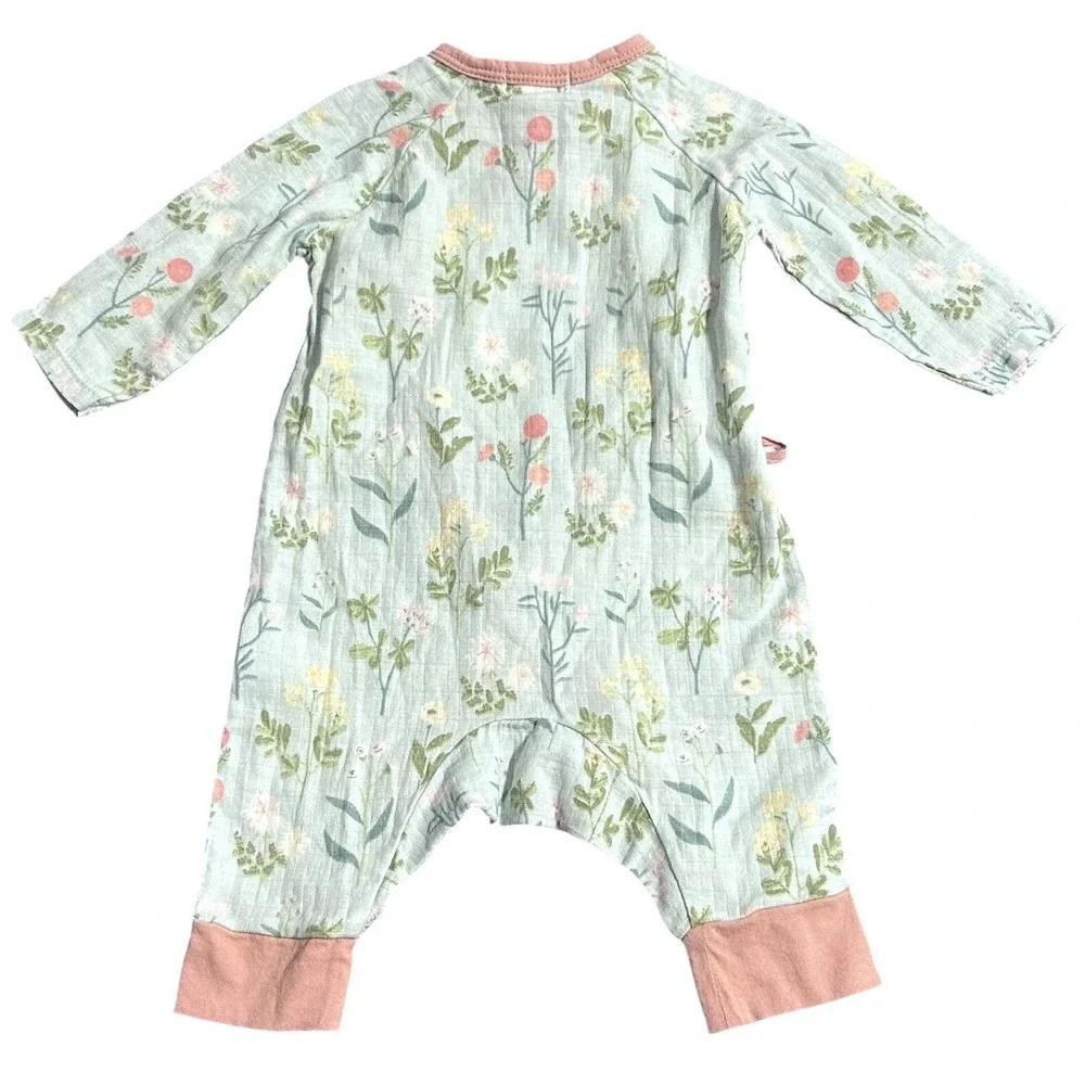 NEW Angel Dear Meadow Floral Wrap Coverall Bodysuit Girls‎ 0-3 Months